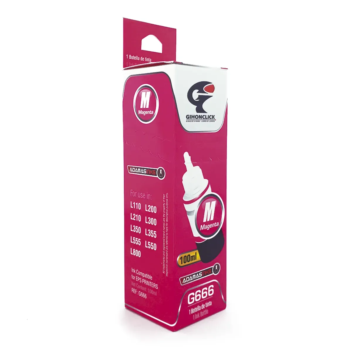TINTA GENÉRICO GIHONCLICK 100233 MAGENTA 70ML PARA L110/L200/L210/L300/L350/L355/L555/L550/L800, vista 2